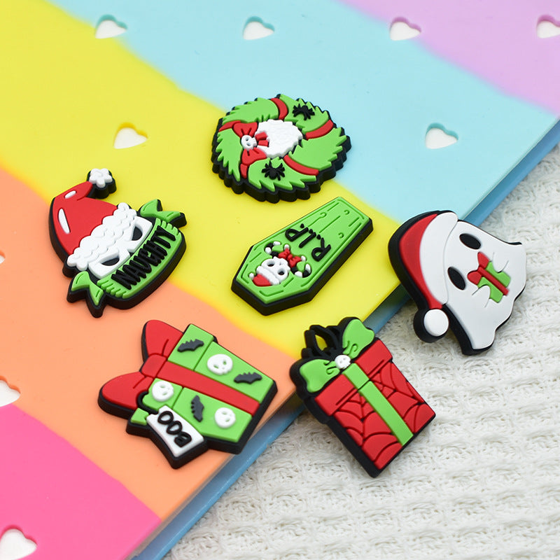 Christmas Halloween Mixed Theme PVC Clog Shoe Charms | Removable Shoe Decor Accessories 14 Pack